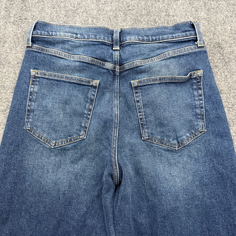 GAP Stride Wide Leg Jeans Womens 10R High Rise Dark Wash Stretch Denim Lillie - Picture 11 of 16